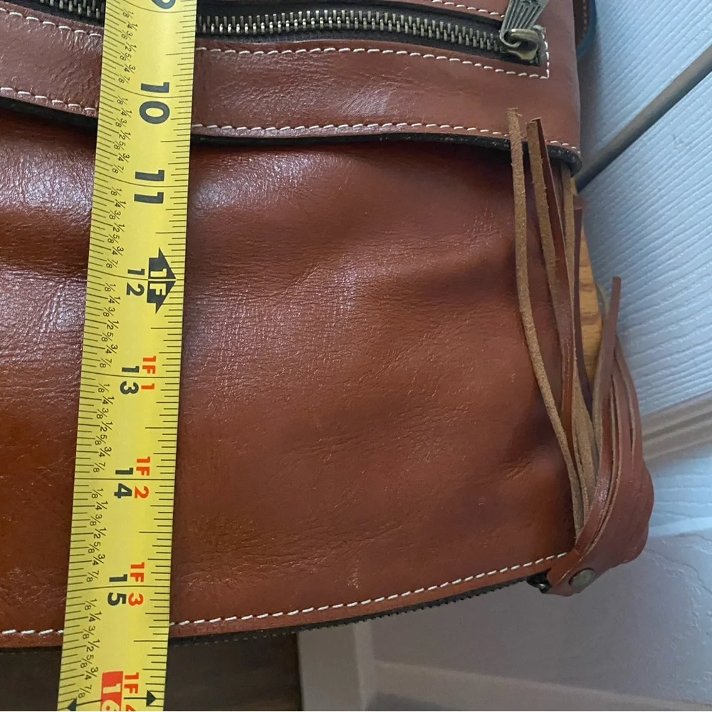 Patricia Nash Chestnut Brown Leather Backpack